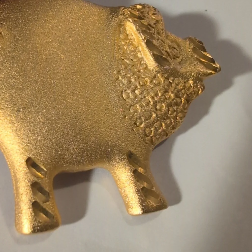 vintage Gold‎ Tone Pig Brooch